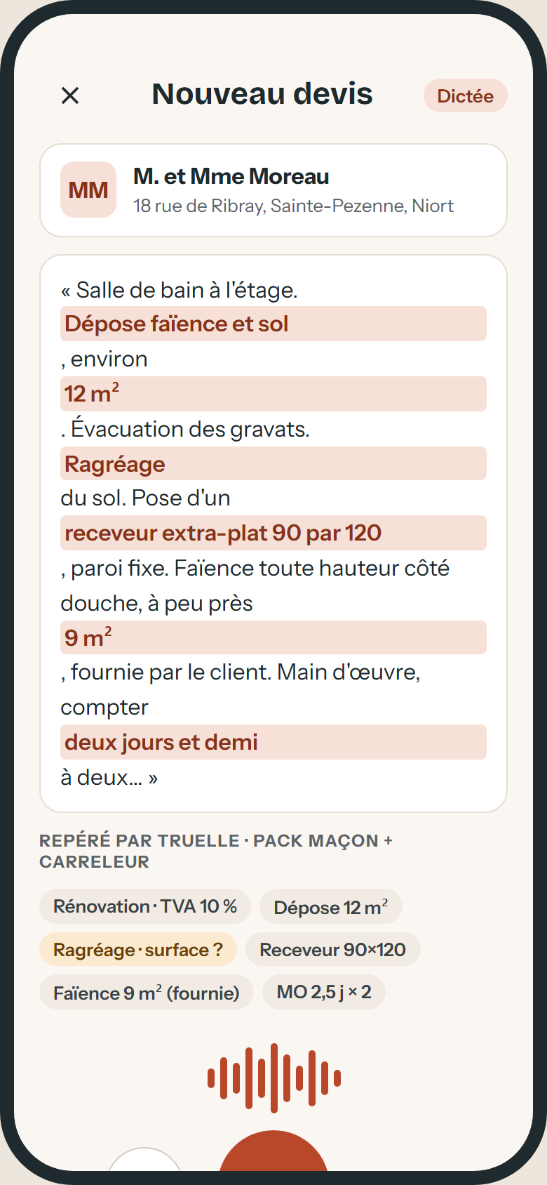 Truelle, écran 2