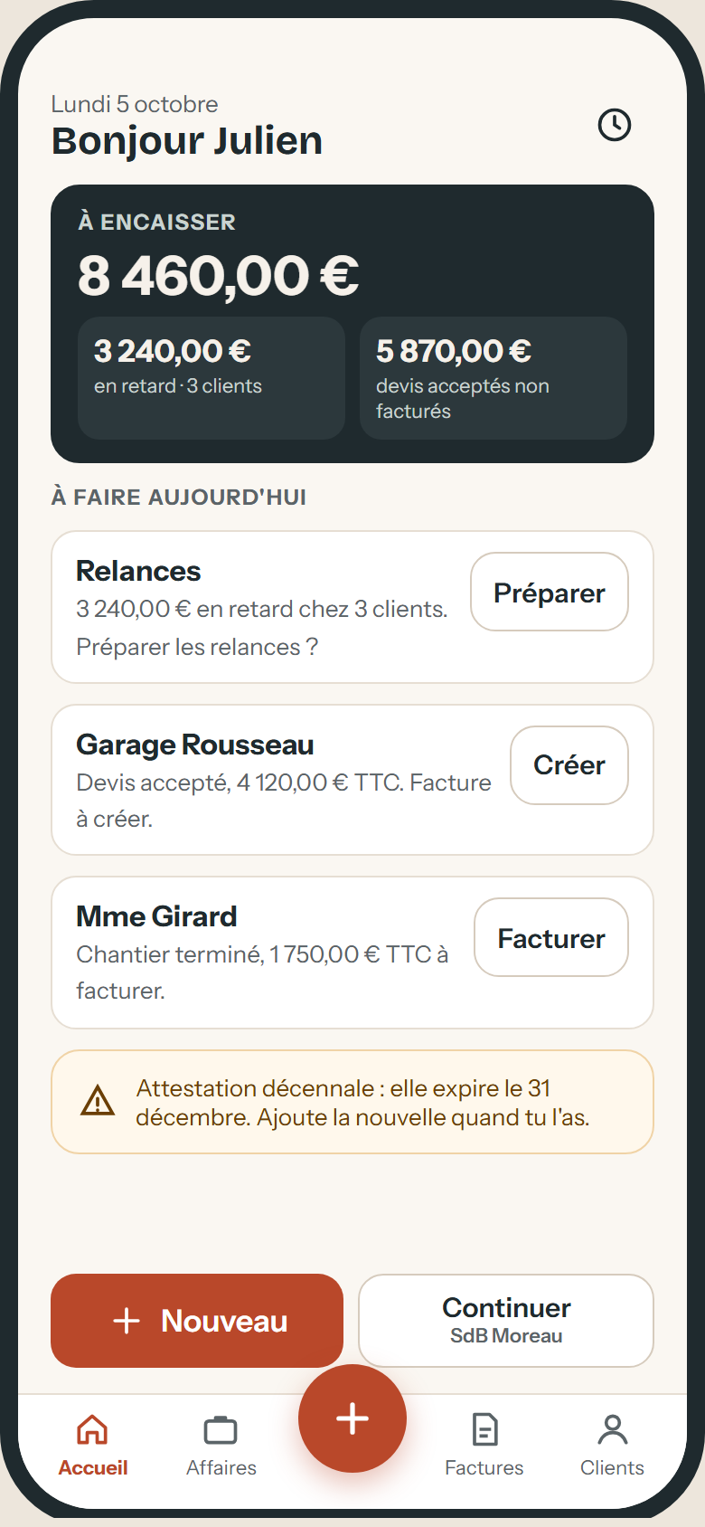Truelle, écran 1