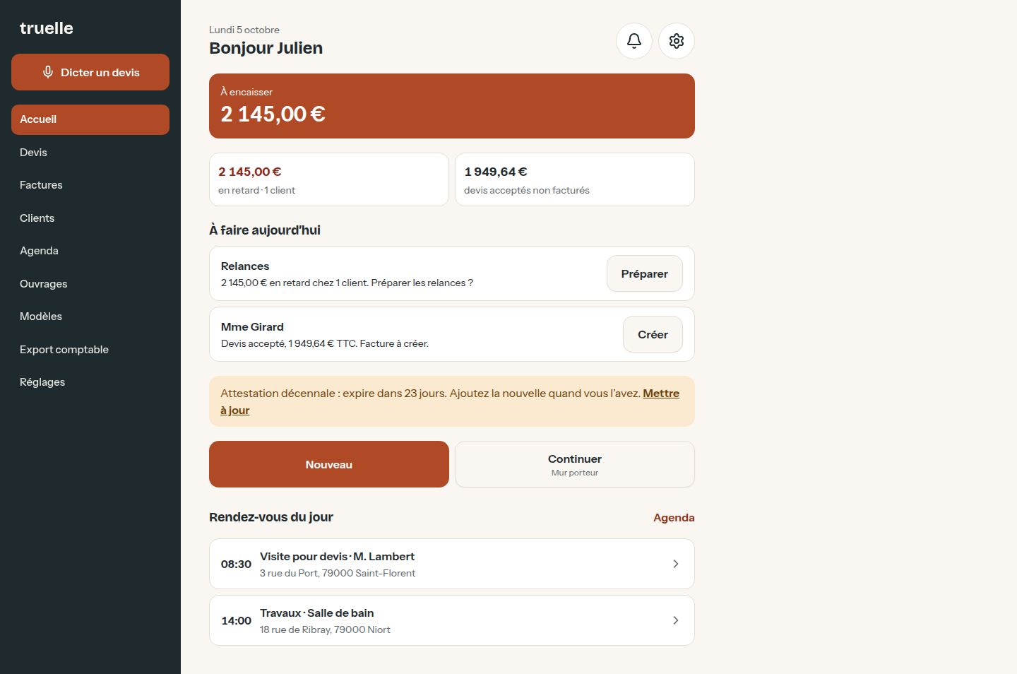 Truelle — version ordinateur