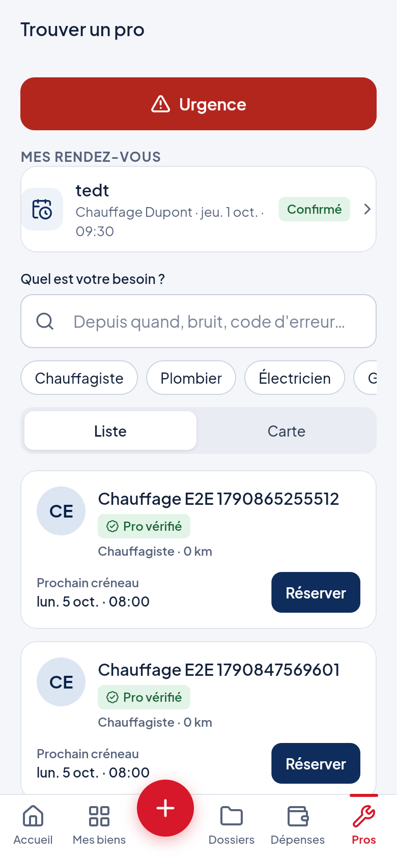 Carnet Maison — écran 4